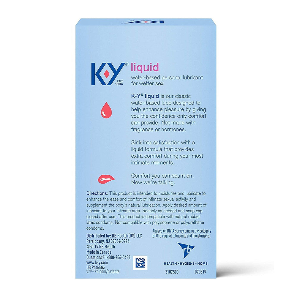 Ky Water Based Lube Liquid Adult Toy Friendly Personal Lubricant - 2.4 Oz