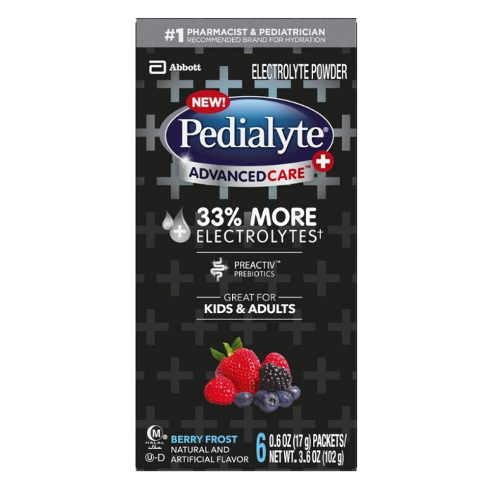 Pedialyte Advancedcare Plus Powder Berry Frost, 6 Ea