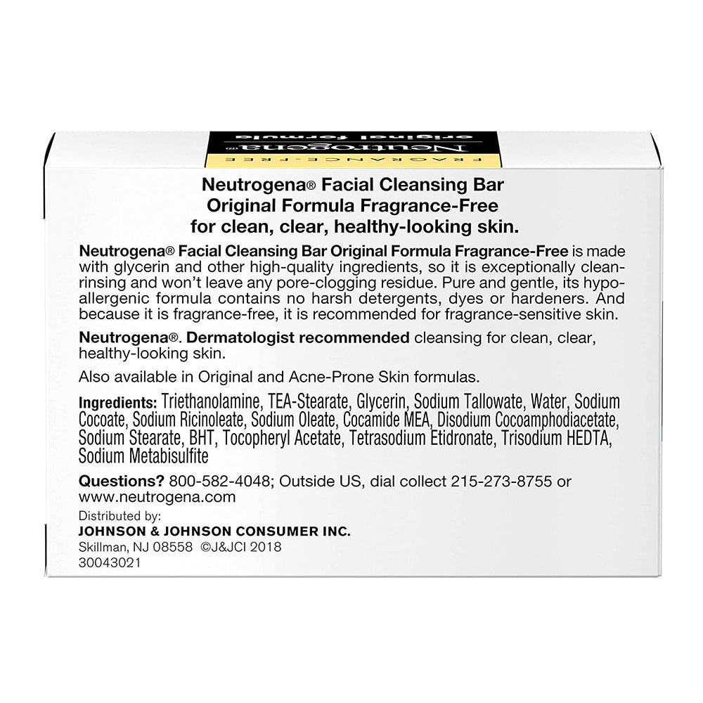 Neutrogena The Transparent Facial Bar Original Formula, Fragrance Free 3.50 Oz