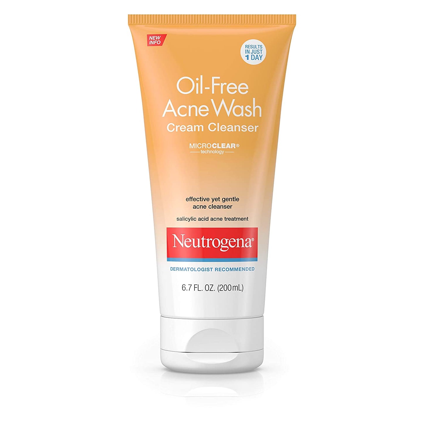 Neutrogena Oil-Free Acne Wash Cream Cleanser 6.70 Oz