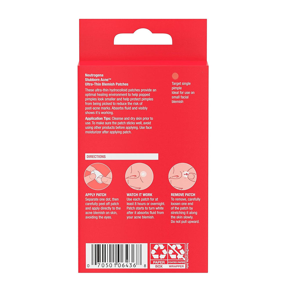 Neutrogena Stubborn Acne Pimple Patches, Acne Treatment For Face, 24 Patches