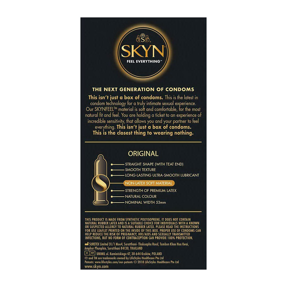 Skyn Original Condoms Feel Everything Latex Free For Men - 10 Count