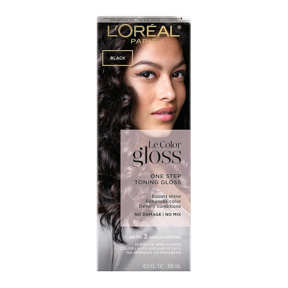 L'Oreal Paris Le Color One Step Toning Hair Gloss, Black Noir, 4 Ounce