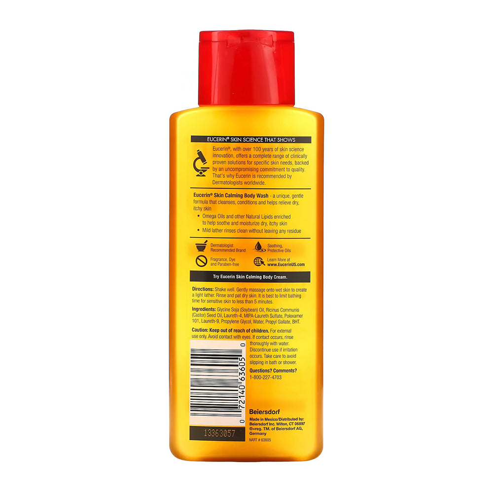 Eucerin Skin Calming Dry Skin Body Wash Oil Fragrance Free 8.40 Oz