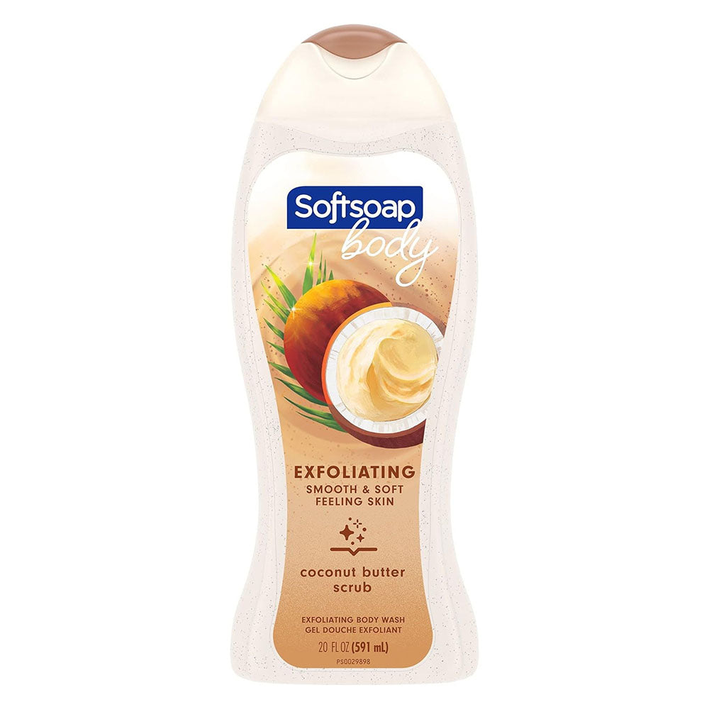 Softsoap Body Wash Exfoliating Scrub, Coconut Butter Scent, 20 Oz