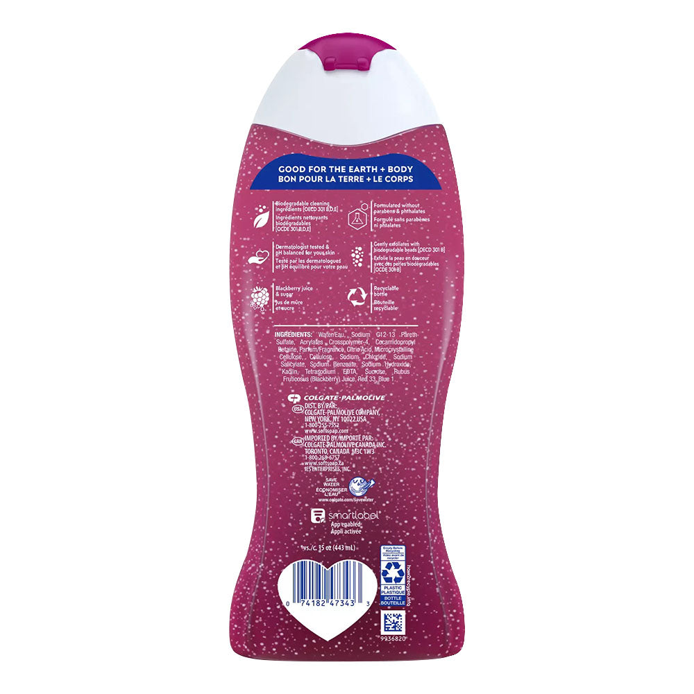 Softsoap Exfoliating Body Wash - Blackberry Sugar Scrub - 20 Fl Oz