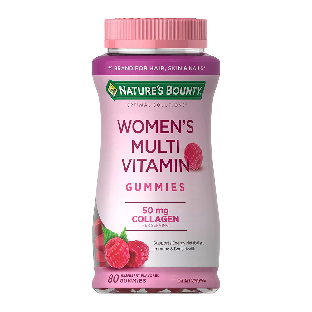Natures Bounty Optimal Solutions Womens Multivitamin Gummies Raspberry Flavor, 80 Ea