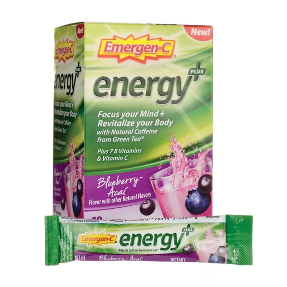Emergen-C Energy Plus Packets, Blueberry-Acai - 18 Ct