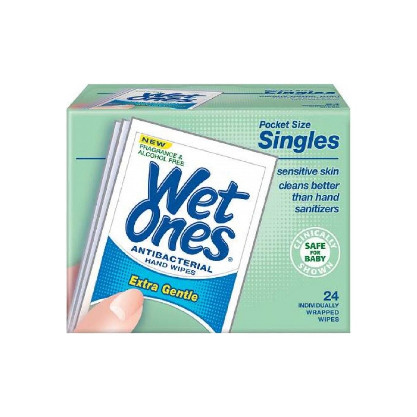 Wet Ones Sensitive Skin Hand Wipes, Singles Extra Gentle Fragrance & Alcohol Free 24 Ea