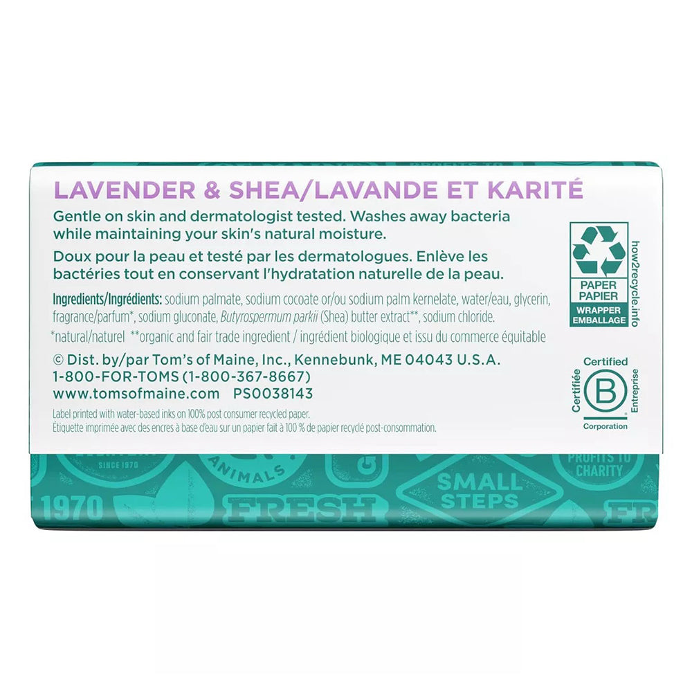 Tom'S Of Maine Natural Beauty Bar Soap With Raw Shea Butter, Lavender Tea Tree 5 Oz