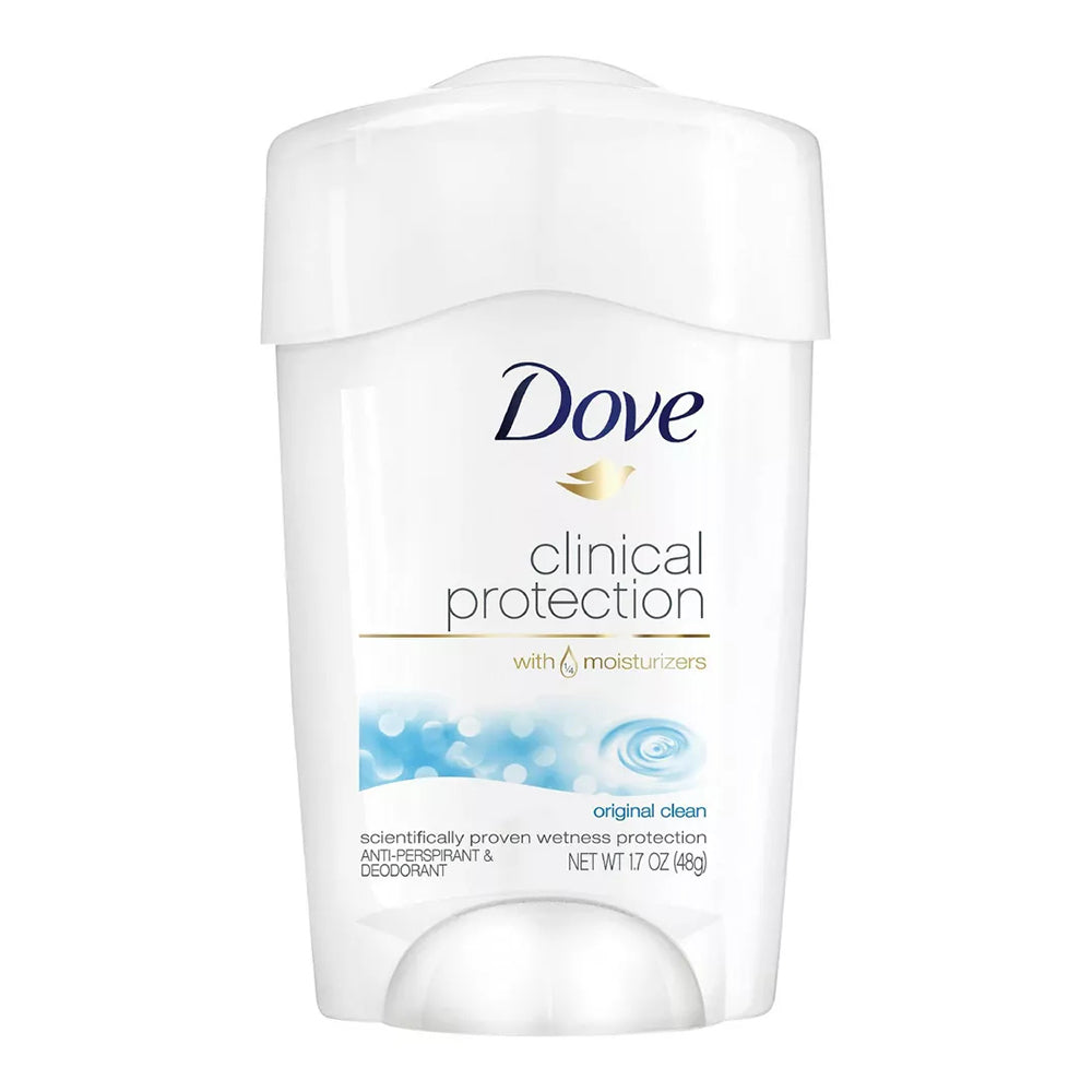 Dove Clinical Protection Anti Perspirant And Deodorant Solid, Original Clean - 1.7 Oz