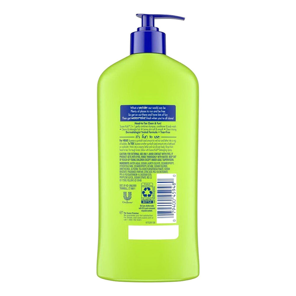 Suave Kids 3-In-1 Shampoo, Conditioner & Body Wash, Wacky Melon - 18 Oz