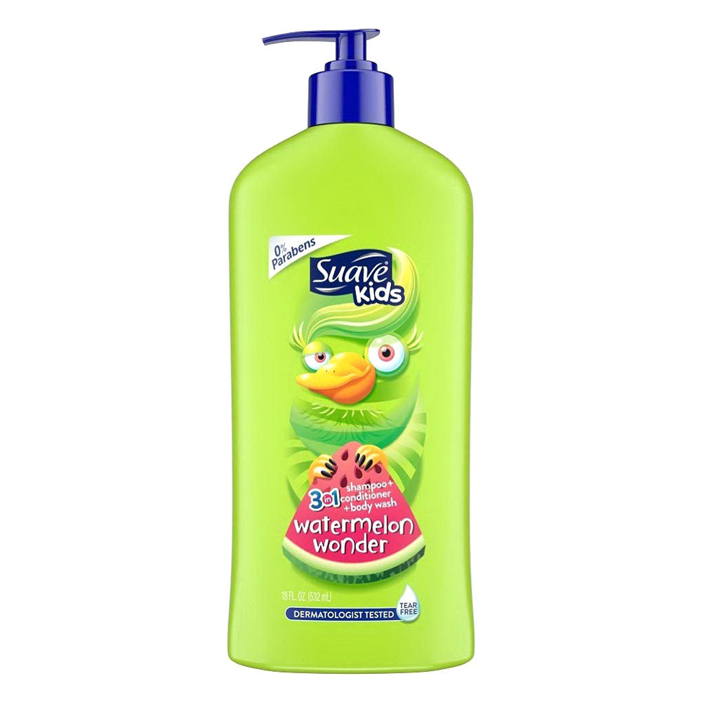 Suave Kids 3-In-1 Shampoo, Conditioner & Body Wash, Wacky Melon - 18 Oz