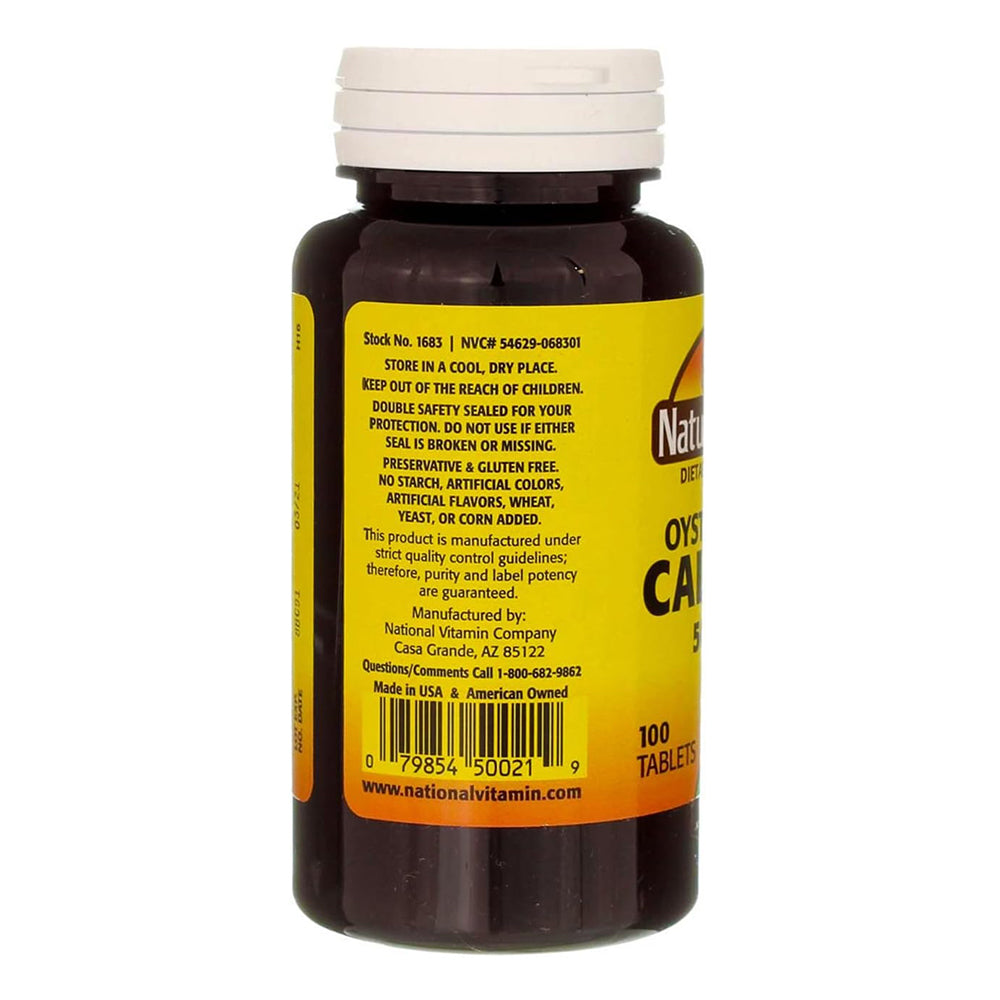 Natures Blend Oyster Shell Calcium 500 Mg Tablets - 100 Count