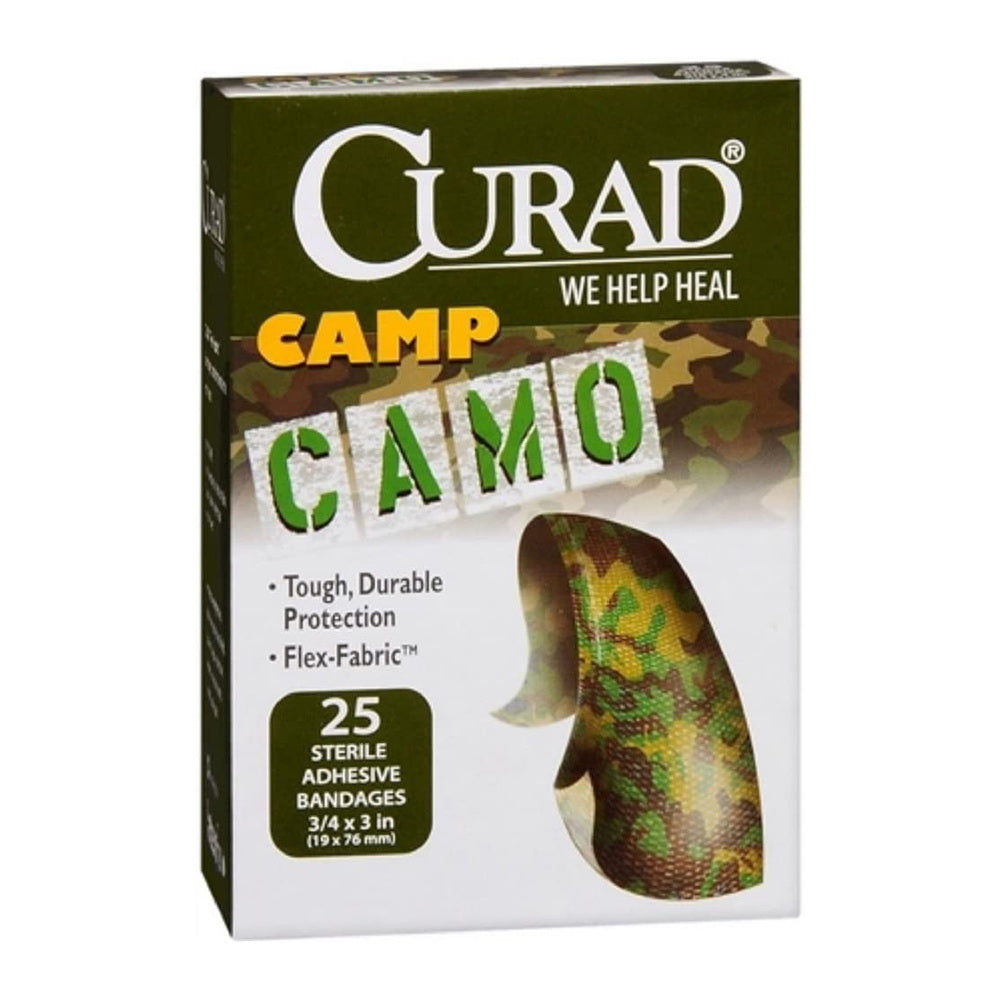Curad Camouflage Green Fabric Bandages 25 Count