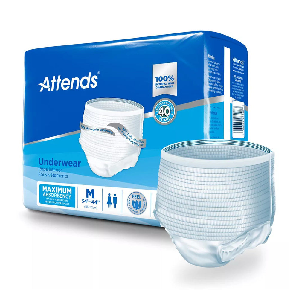 Attends White Medium Adult Moderate Absorbent Underwear - 20 Ct