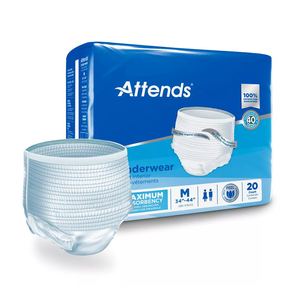 Attends White Medium Adult Moderate Absorbent Underwear - 20 Ct