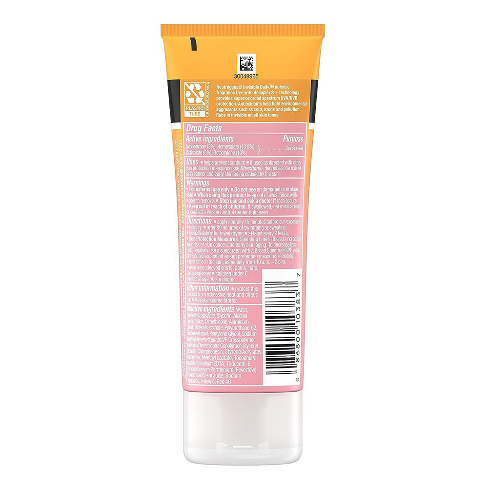 Neutrogena Invisible Daily Defense Fragrance-Free Sunscreen Lotion, Spf 60+, 3Oz