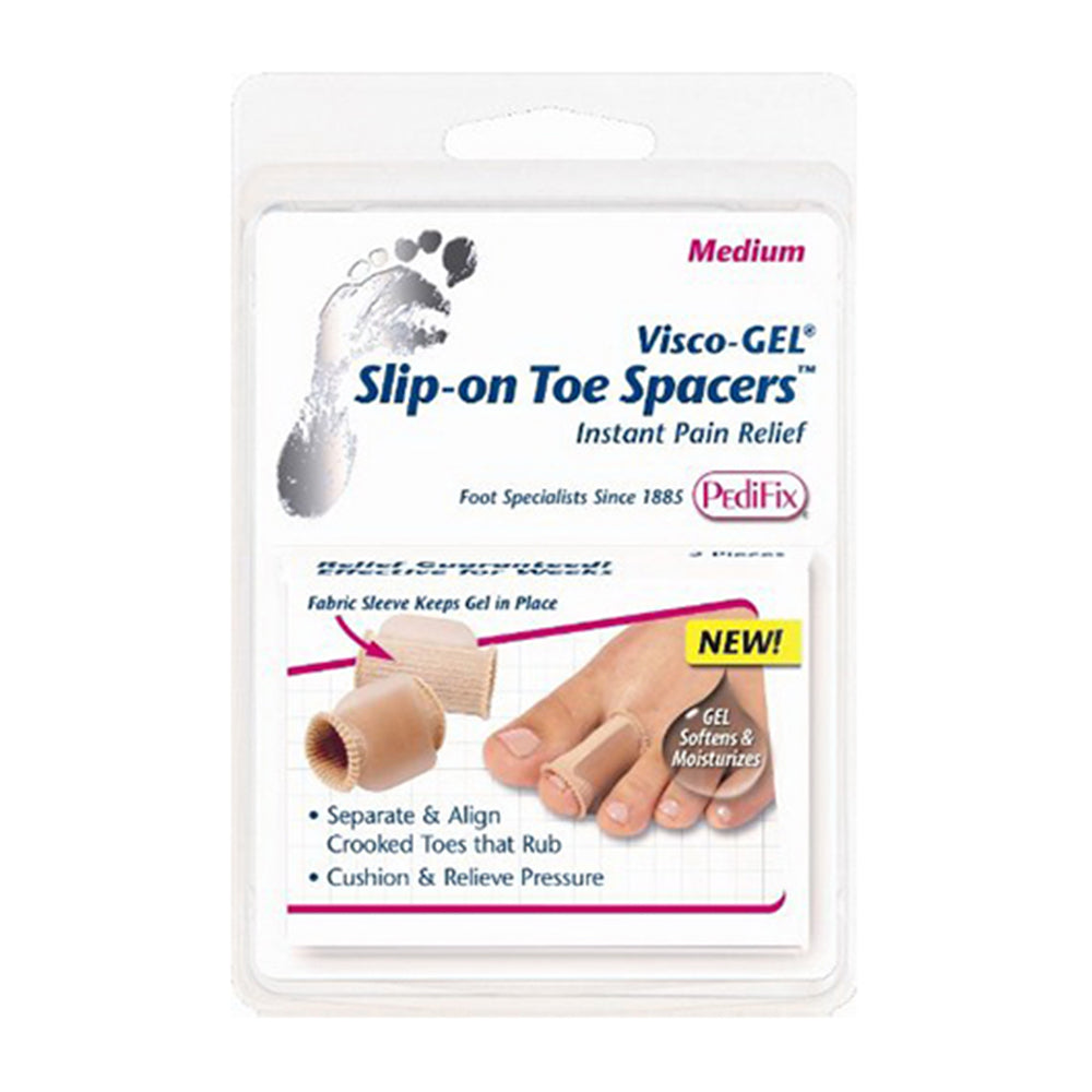 Pedifix Visco-Gel Slip-On Toe Instant Pain Relief Spacers, Large, 2 Ea