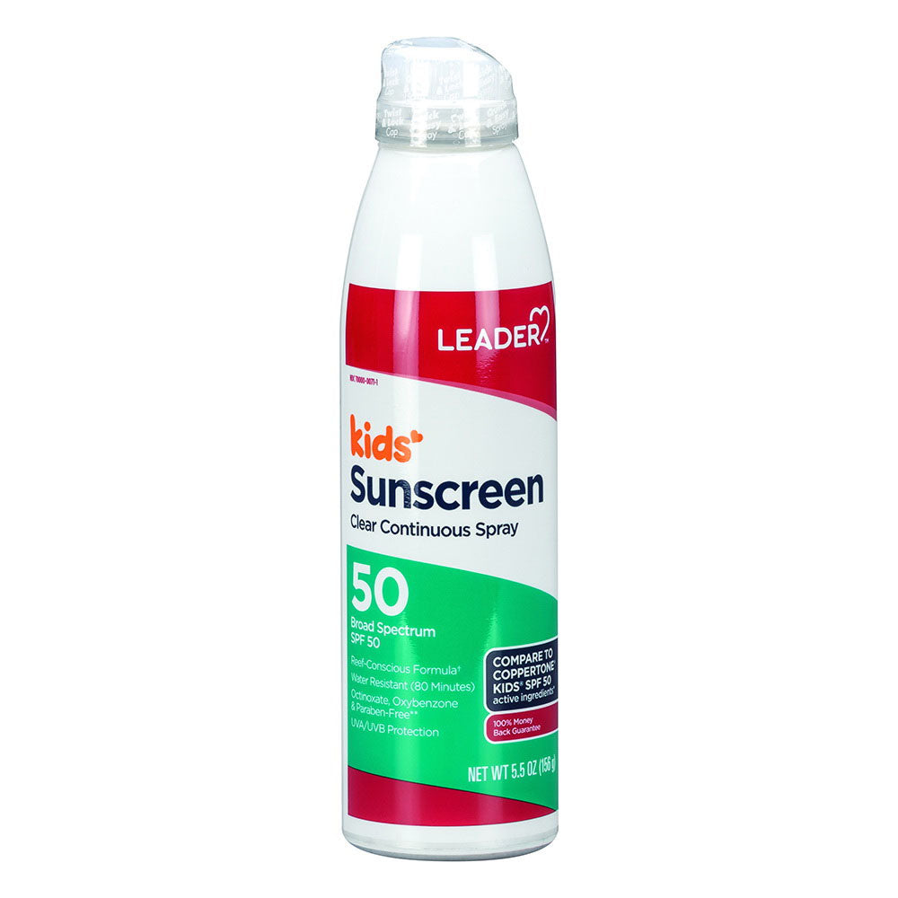 Leader Kids Clear Continuous Sunscreen Spray SPF 50 - 5.5 Oz