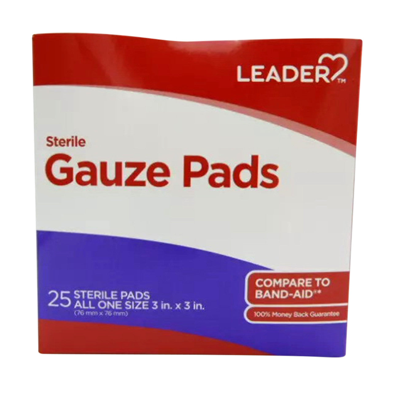 Leader Sterile Gauze Pads 3*3 in All One Size - 25 Ea