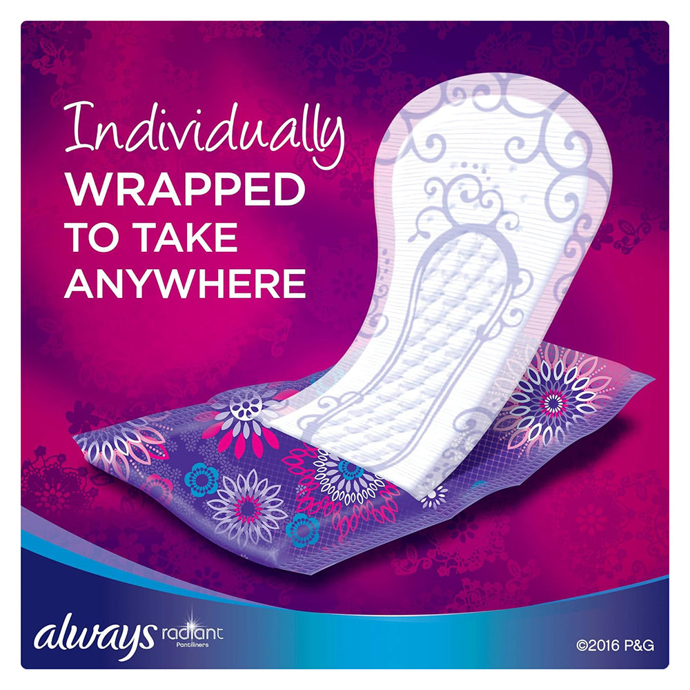 Always Radiant Daily Liners Regular, Unscented, 48 Ea