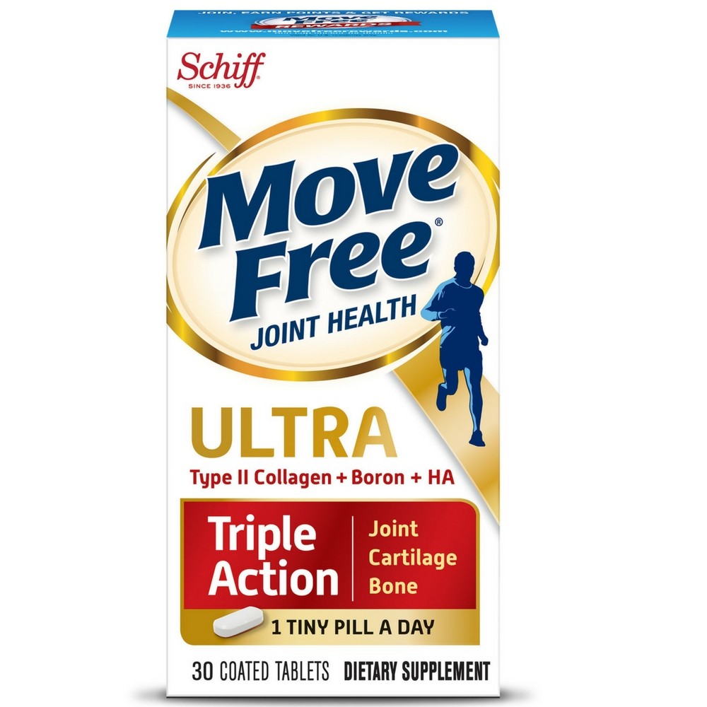 Move Free Ultra Triple Action, Joint Health CareSupplement With Type Ii Collagen, Boron And Ha 30Ea