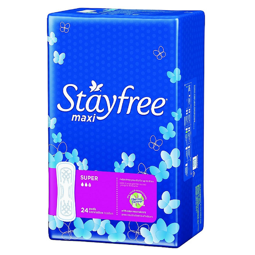 Stayfree Maxi Pads, Super 24 Ea