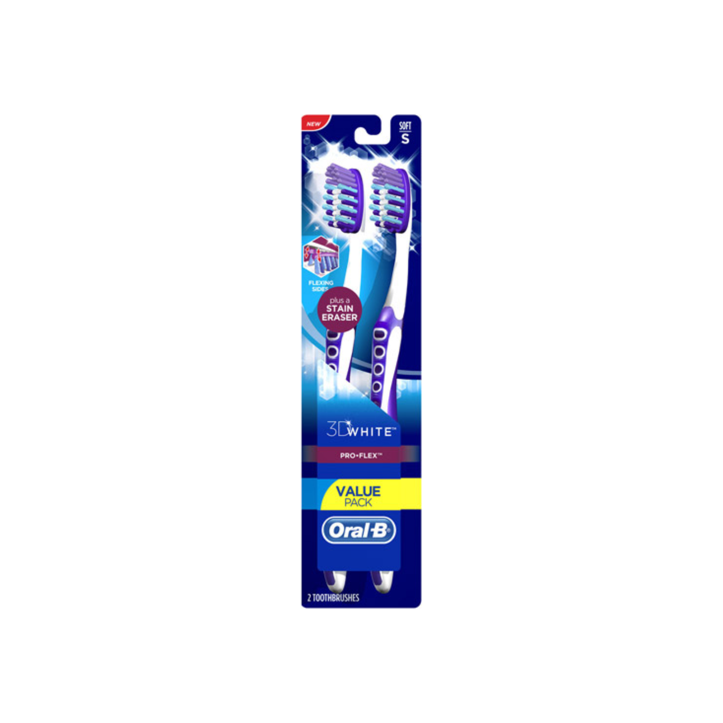 Oral-B 3D White Pro-Flex Toothbrush Full Head, Soft 2 Ea