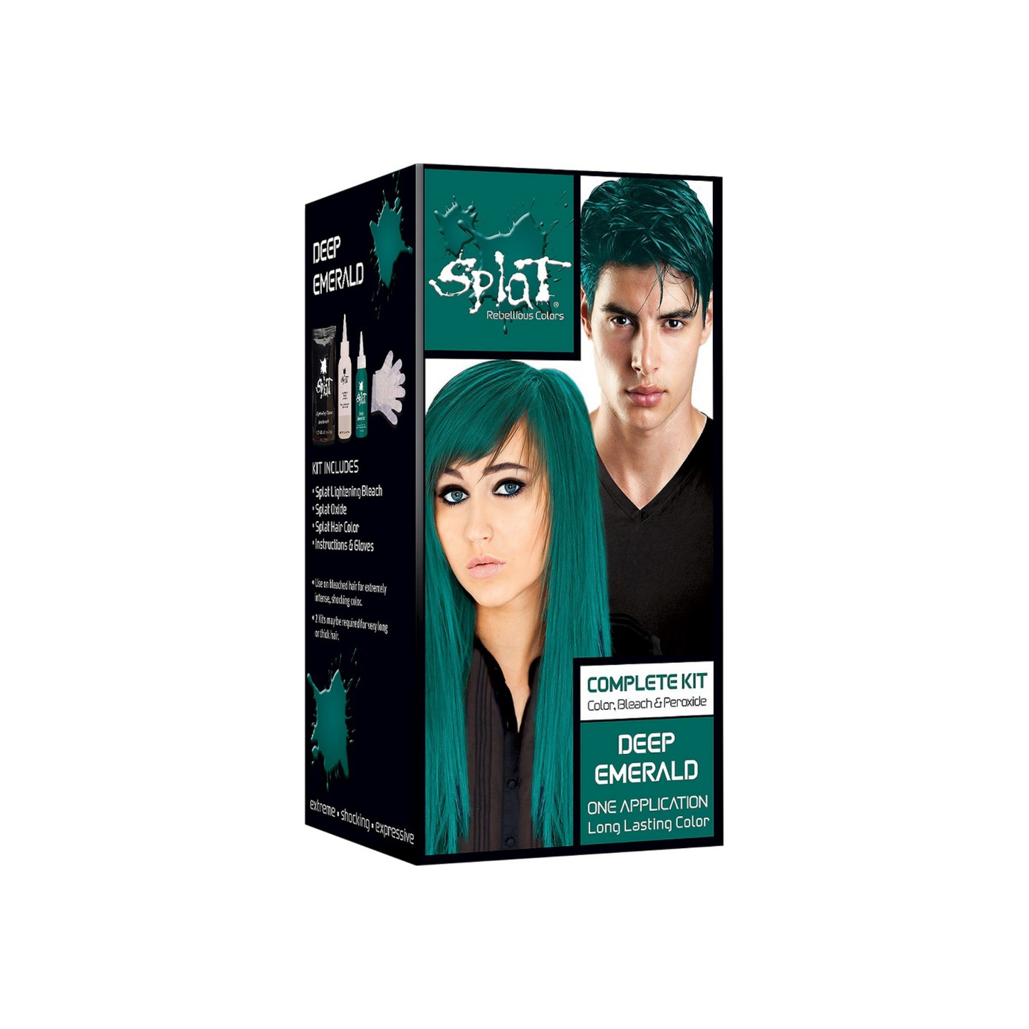Splat Rebellious Colors Hair Coloring Complete Kit, Deep Emerald 1 Ea