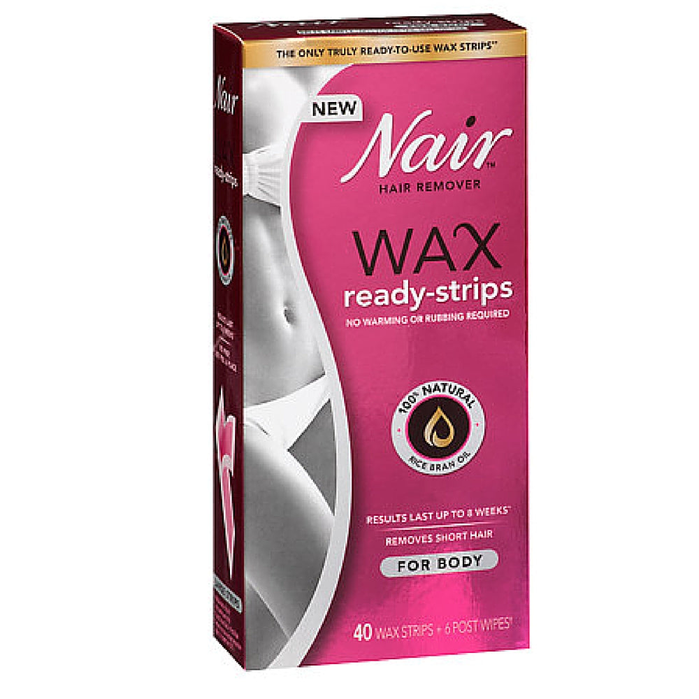 Nair Hair Remover Wax Ready Strips Legs Body 40 Ea