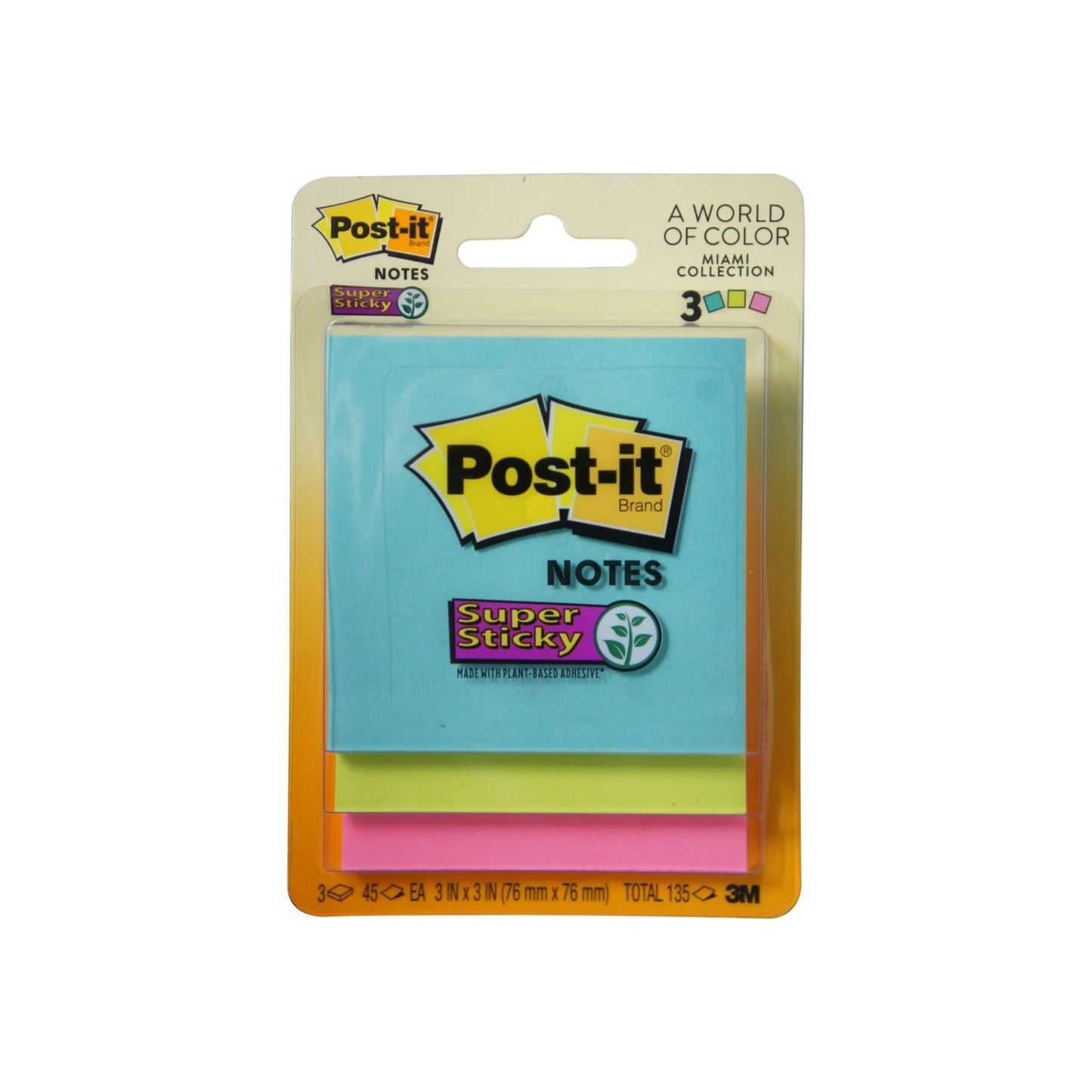 Post-It Super Sticky Notes 3 In. X 3 In, 3 Ea