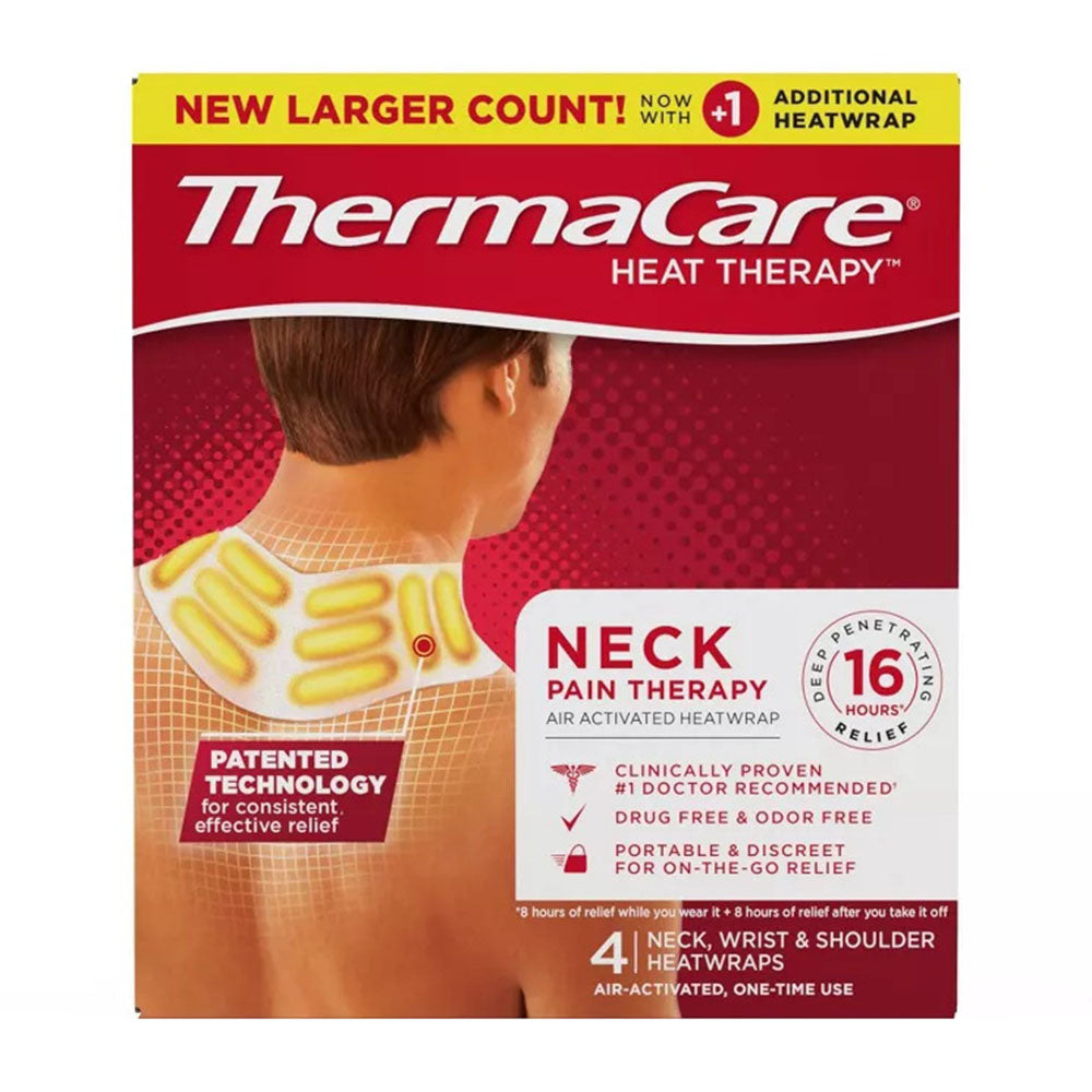 Thermacare Neck Pain Therapy, Shoulder, And Wrist Pain Relief Patches, Heat Wraps, 4 Count