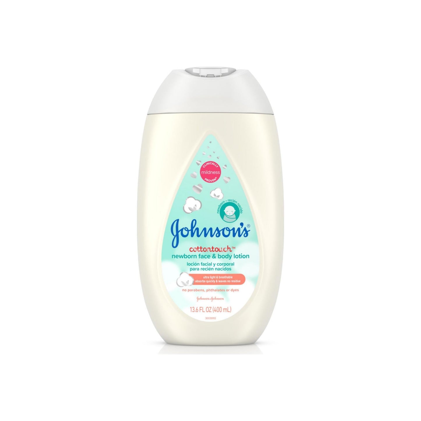 Johnson'S Cotton Touch Newborn Baby Face & Body Lotion, Made With Real Cotton 13.6 Oz