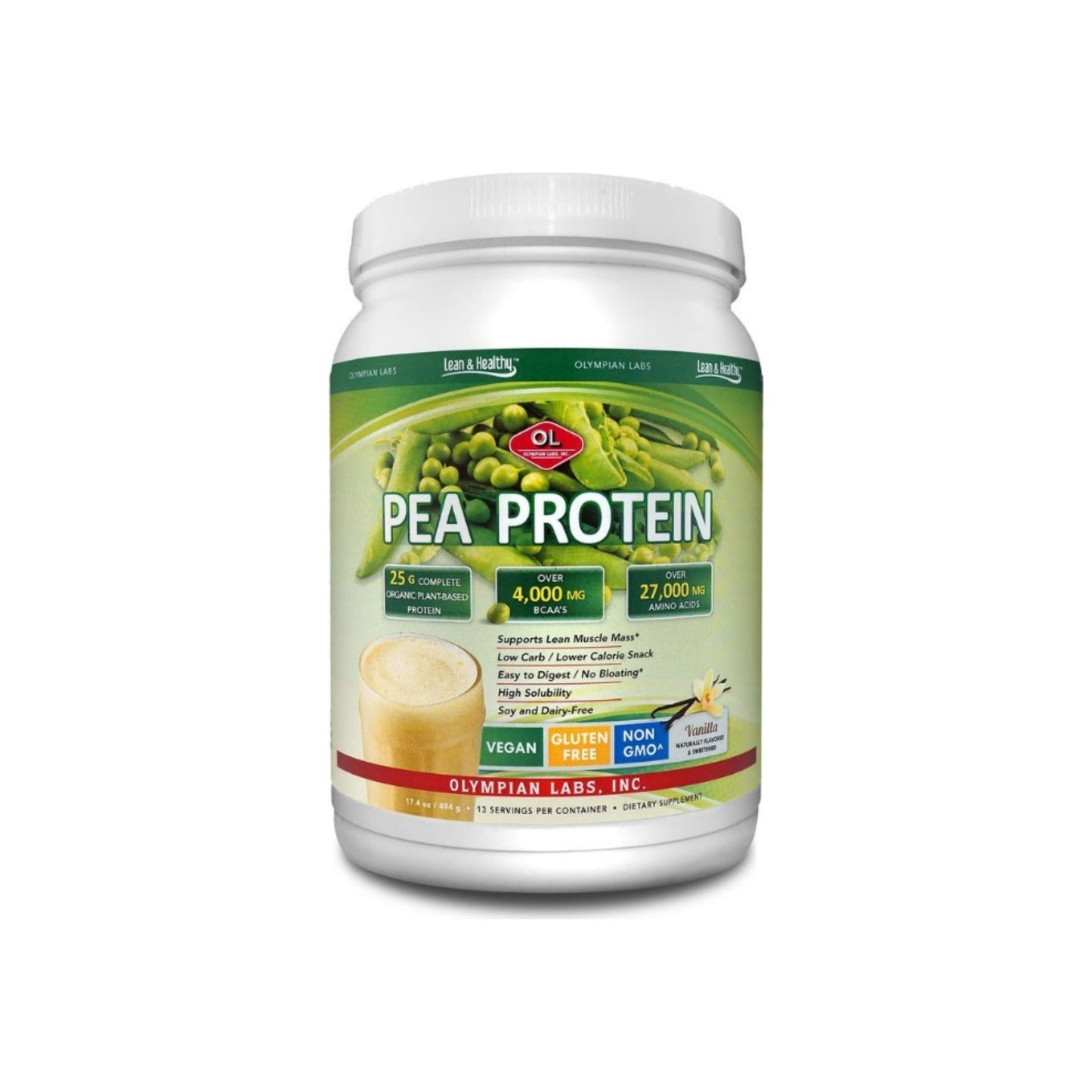 Olympian Labs Vanilla Pea Protein Dietary Supplement, 17.4 Oz