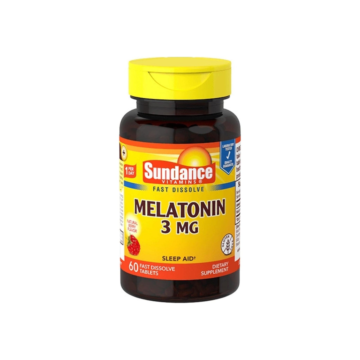 Sundance Vitamins Melatonin 3 Mg Natural, Berry Flavor, 60 Ea