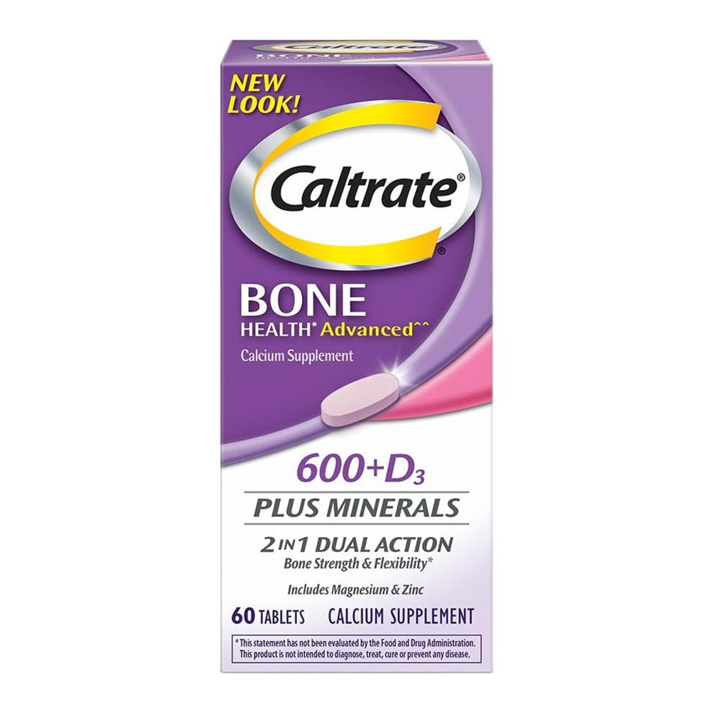 Caltrate 600+D3 Plus Minerals Calcium & Vitamin D3 Supplement Tablet, 600 Mg - 60 Count