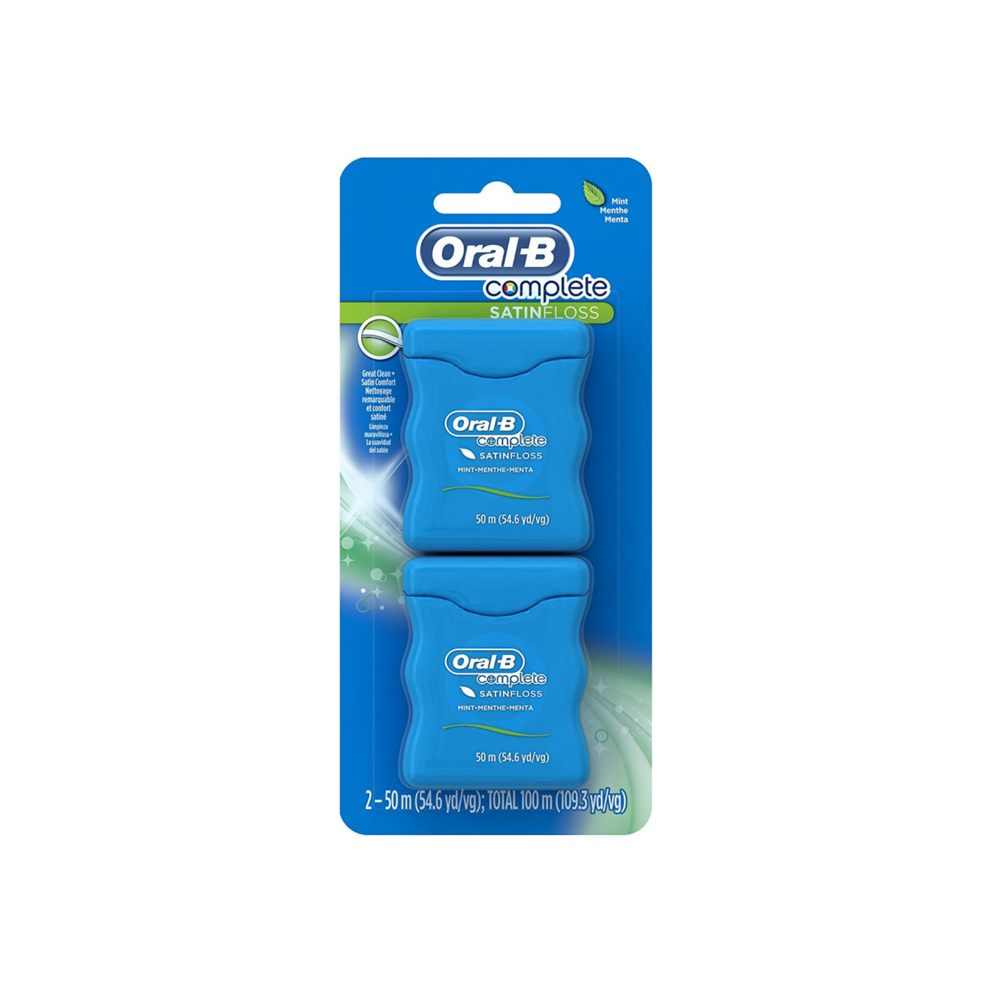 Oral-B Satin Floss Dental Floss Mint 110 Yards, Twin Pack 2 Count