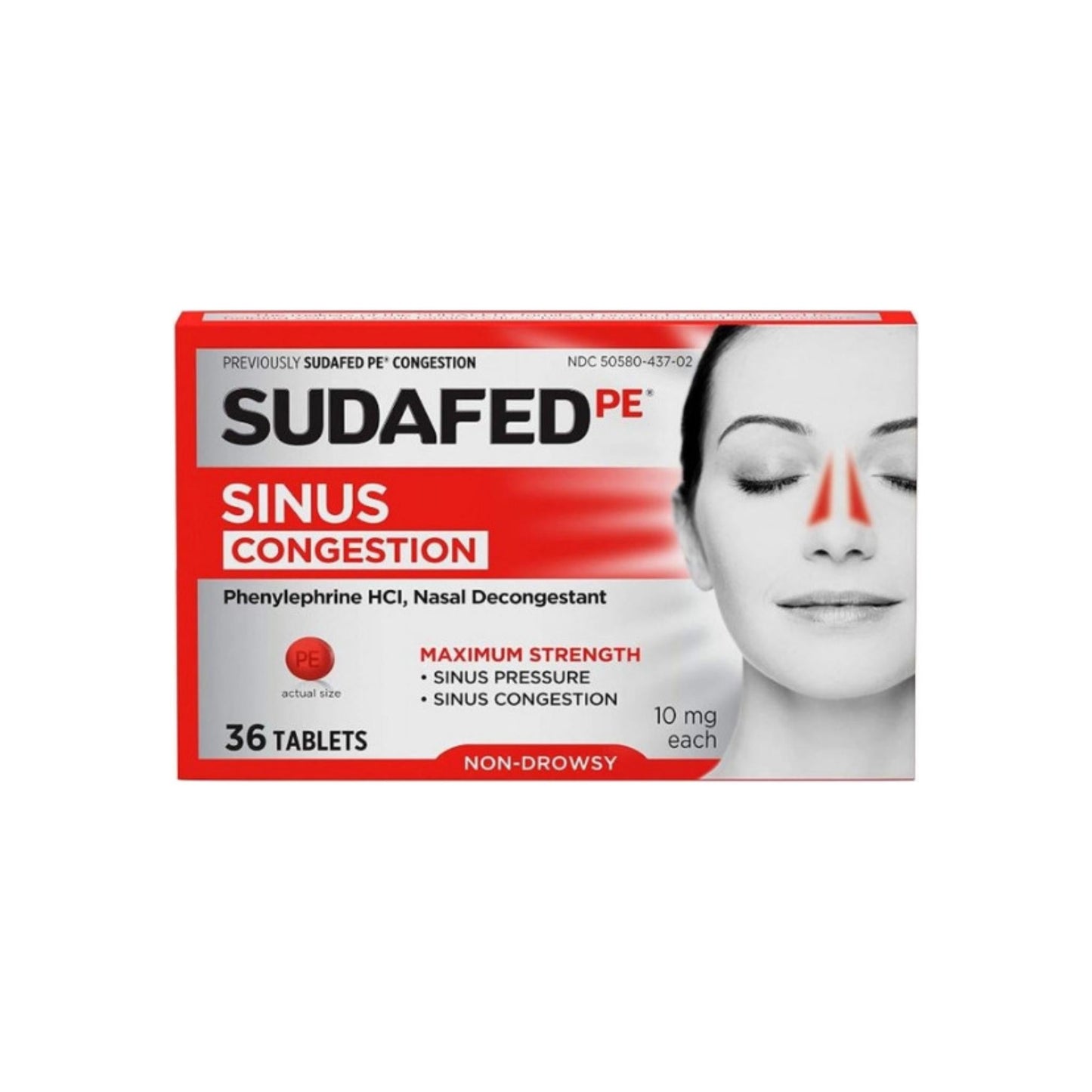 Sudafed Pe Congestion Maximum Strength Non-Drowsy Tablets 36 Ea