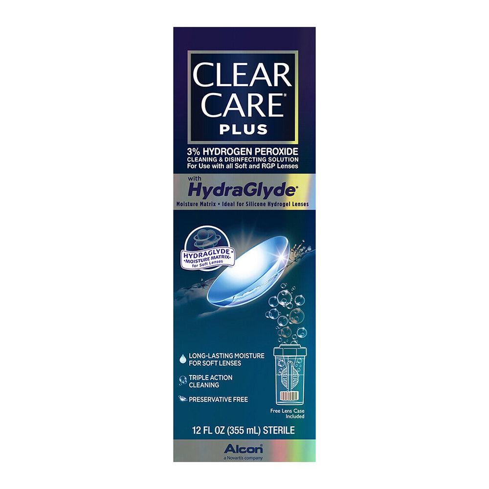 Clear Care Plus Cleaning And Disinfecting Solution With Lens Case, Clear, 12 Fl Oz