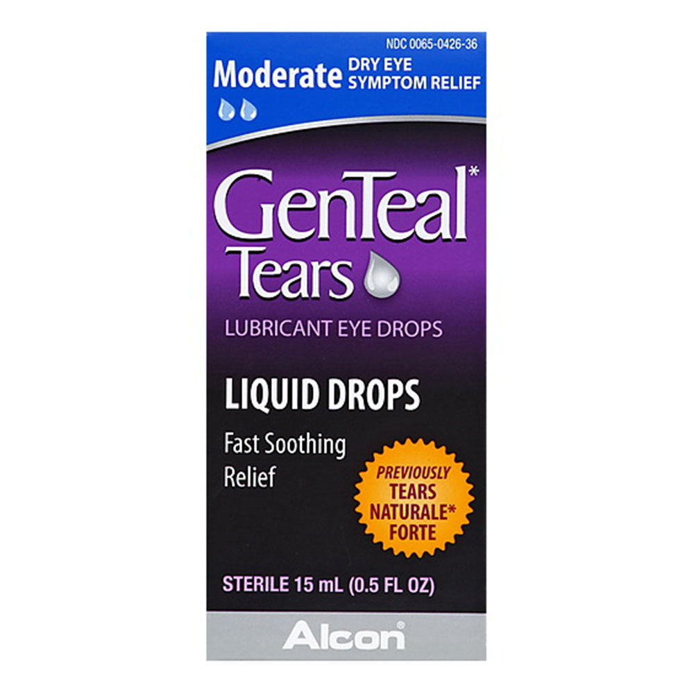 Genteal Tears Moderate Lubricant Eye Drops For Dry Eye Symptom Relief, 15Ml