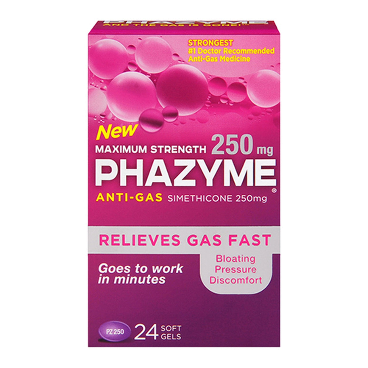 Phazyme Maximum Strength Anti Gas 250 Mg Softgels - 24 Ea