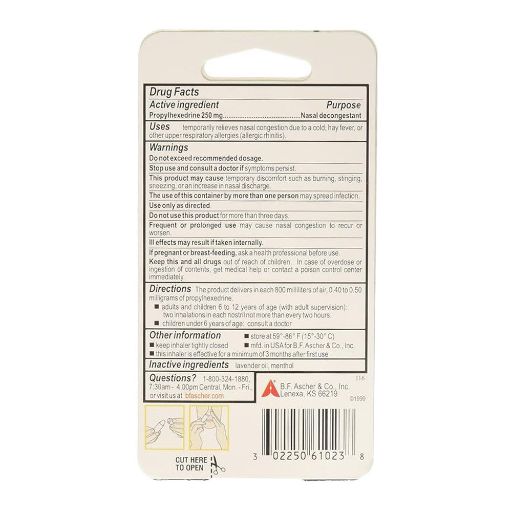 Benzedrex Quick Relief Nasal Decongestant Inhaler