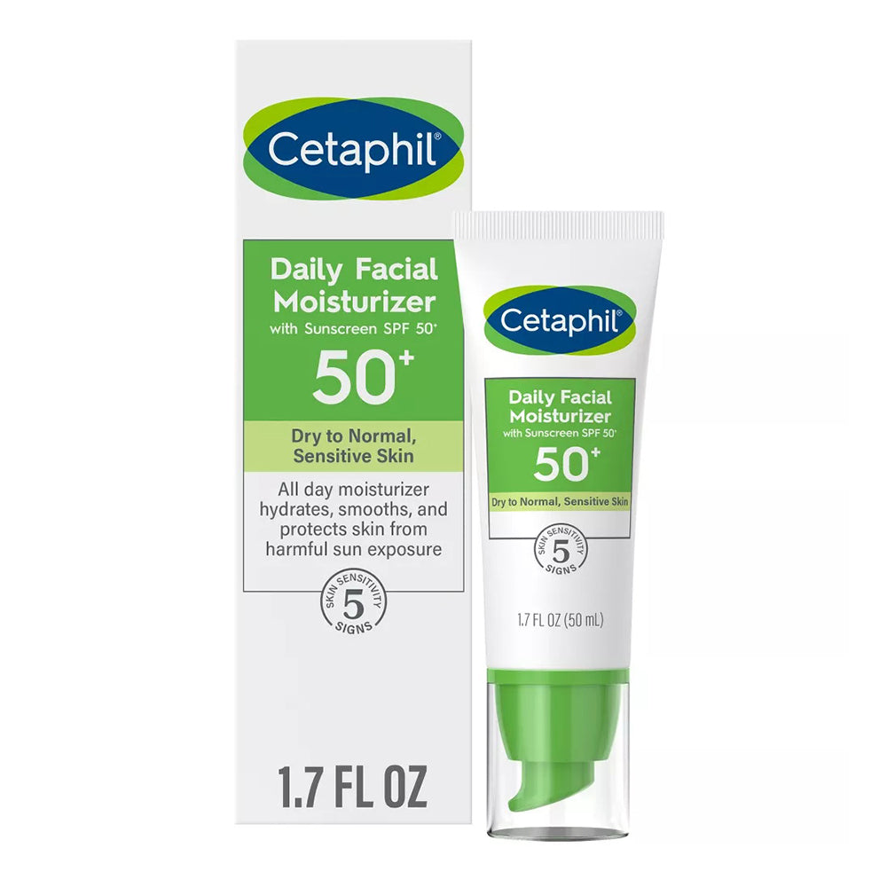 Cetaphil Daily Facial Moisturizer For All Skin Types, Spf 50 - 1.7 Oz