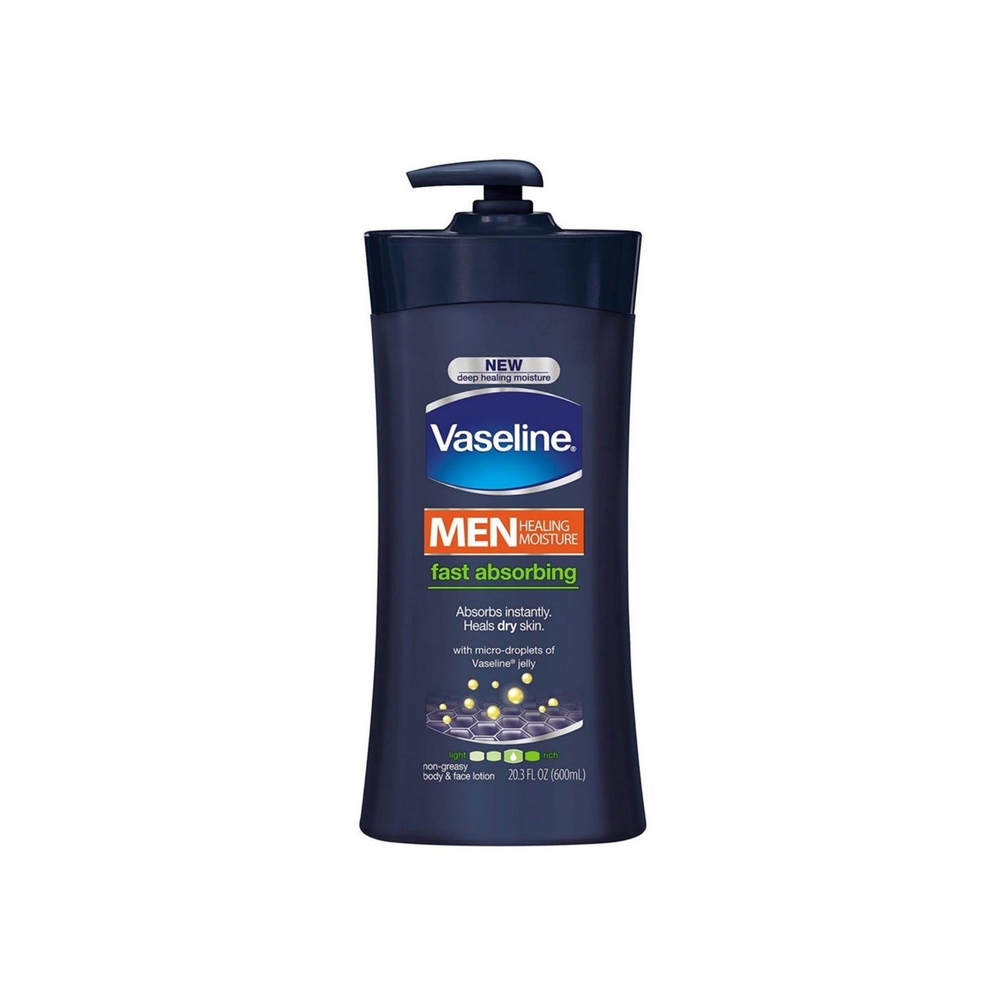 Vaseline Men Body & Face Lotion, Fast Absorbing 20.3 Oz