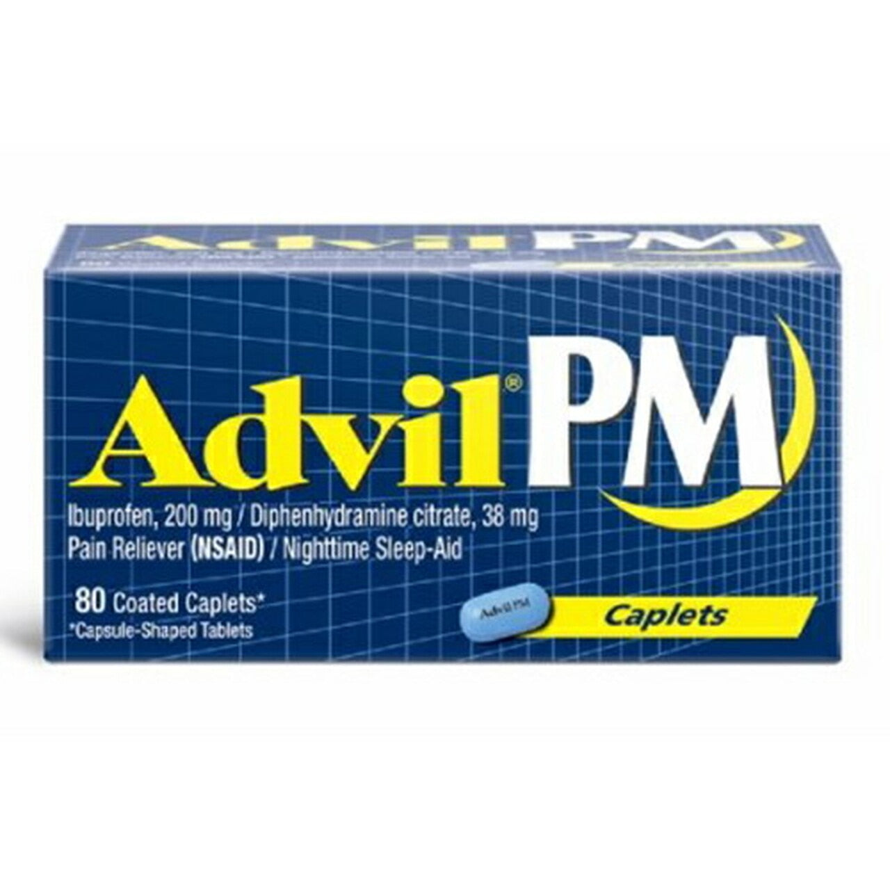 Advil Pm Pain Reliever And Nighttime Sleep-Aid 200Mg Coated Caplets - 80 Each