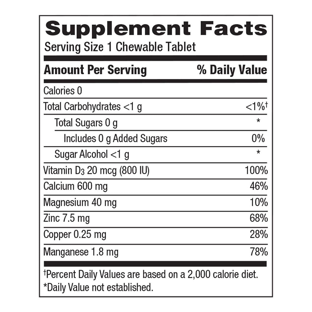 Caltrate Chewables 600 Plus D3 Plus Minerals Calcium Vitamin D Supplement, 90 Count