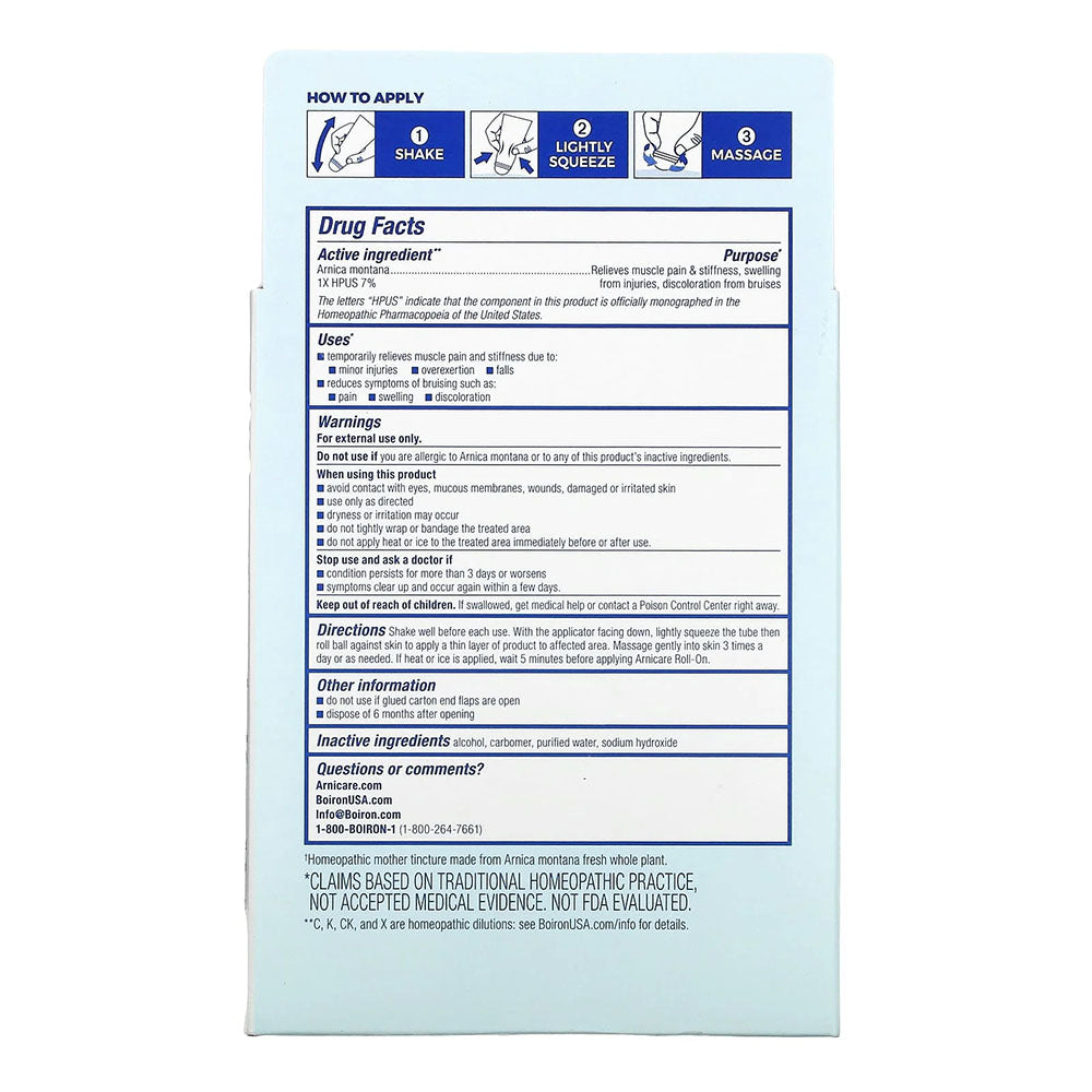 Boiron Arnicare Roll-On For Relief Of Joint Pain, Muscle Pain, 3 Oz