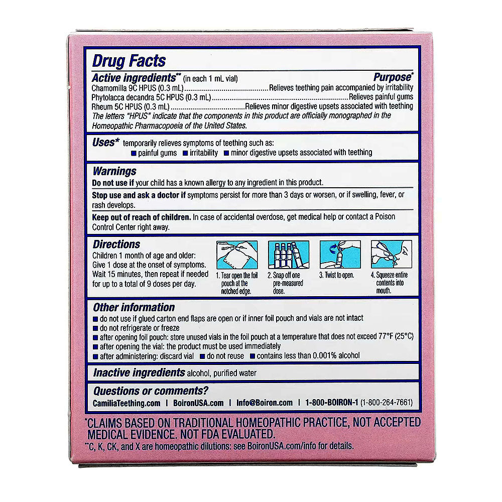 Boiron Camilia Teething Drops - 30 Ct