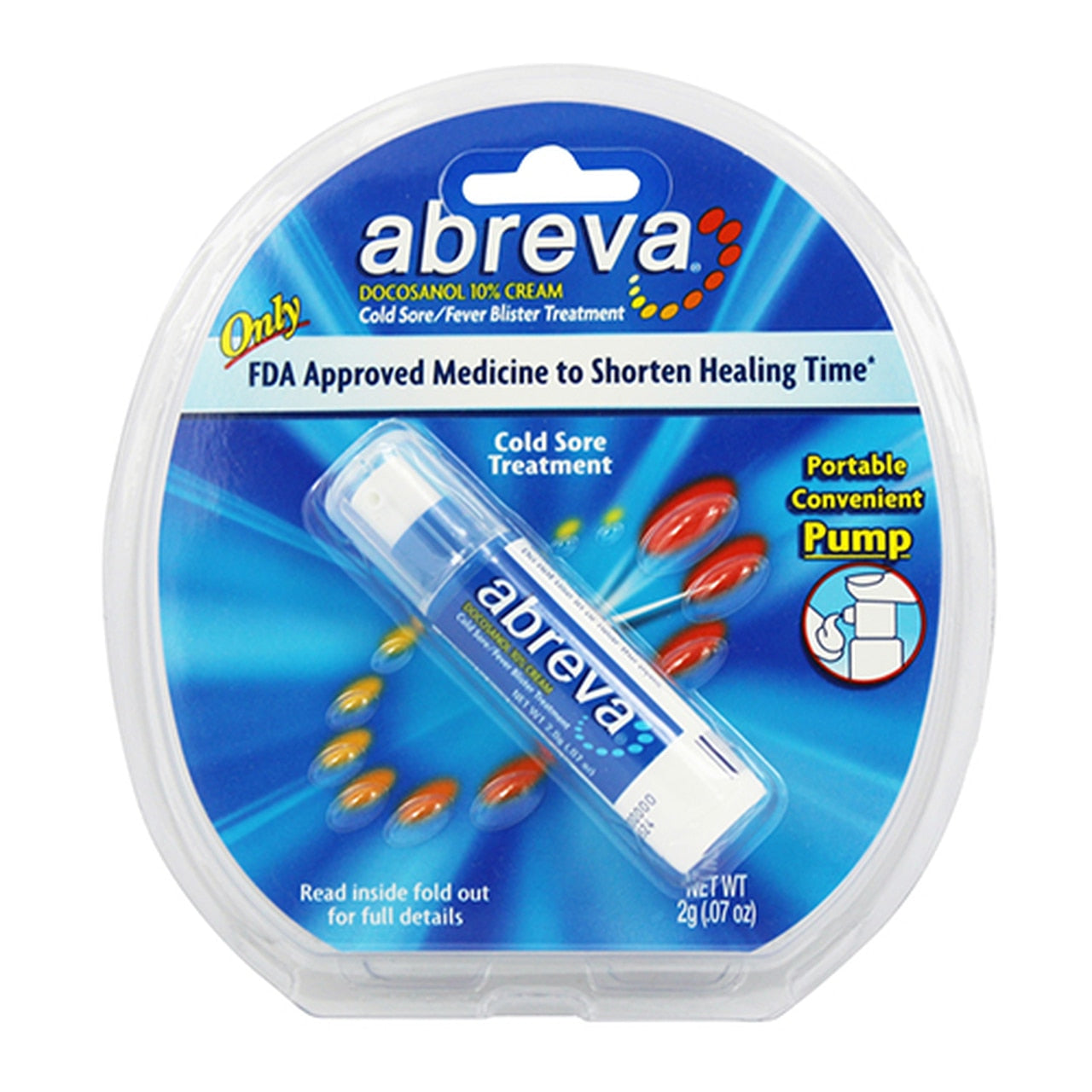 Abreva Cold Sore / Fever Blister Treatment Pump For Lips - 0.07 Oz